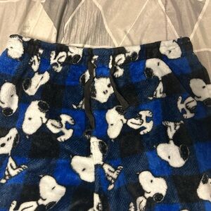Peanuts Blue and Black Snoopy Pajama Pants
